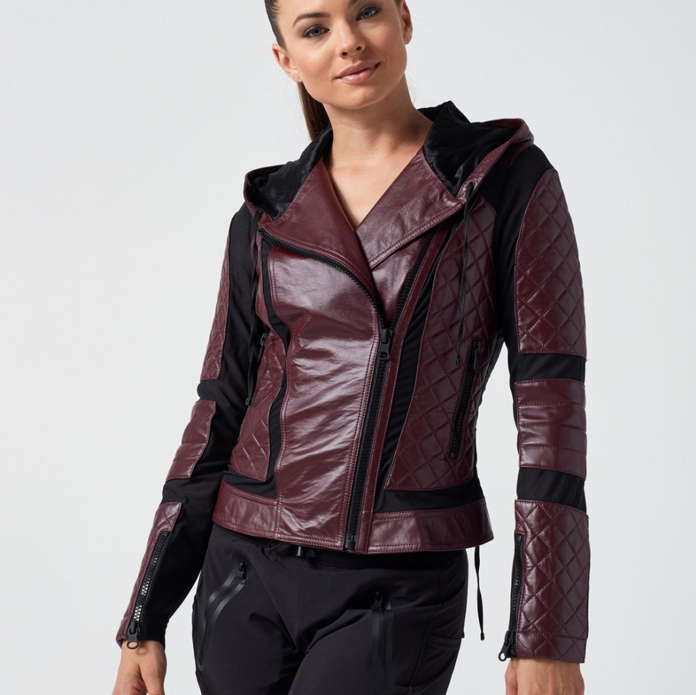 Blanc Noir Voyage hooded moto jacket